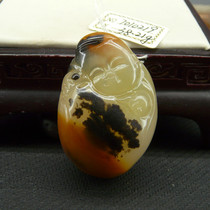 Heshunyuan Yunnan Longling natural A-grade yellow dragon jade water plant flower pendant foreign smoke and river material exquisitely carved golden boy pendant