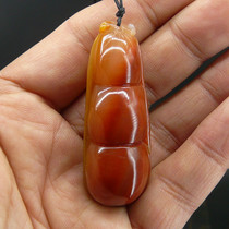 Heshunyuan Yunnan Longling Natural A-grade Huanglong Jade Beans Red Material Purely Hand-carved Rich Beans and French Beans