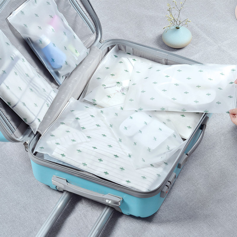 Travel clothing transparent waterproof moisture-proof sealing bag home packing self-sealing bag luggage underwear finishing storage bag