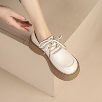 Small Cube Studio British Style Small Leather Womens 2024 New Womens Style Womens Versatile Thick Soled Loaf