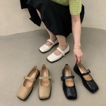Legal flirte ~ ITSK single shoe woman retro-shaped cingulum Shallow Mouth Mary Rare Leather Shoes