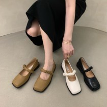 Enjoy a moment -- ITSK -- A shallow commuter womens shoe square head flat flat with Mary Janes shoes
