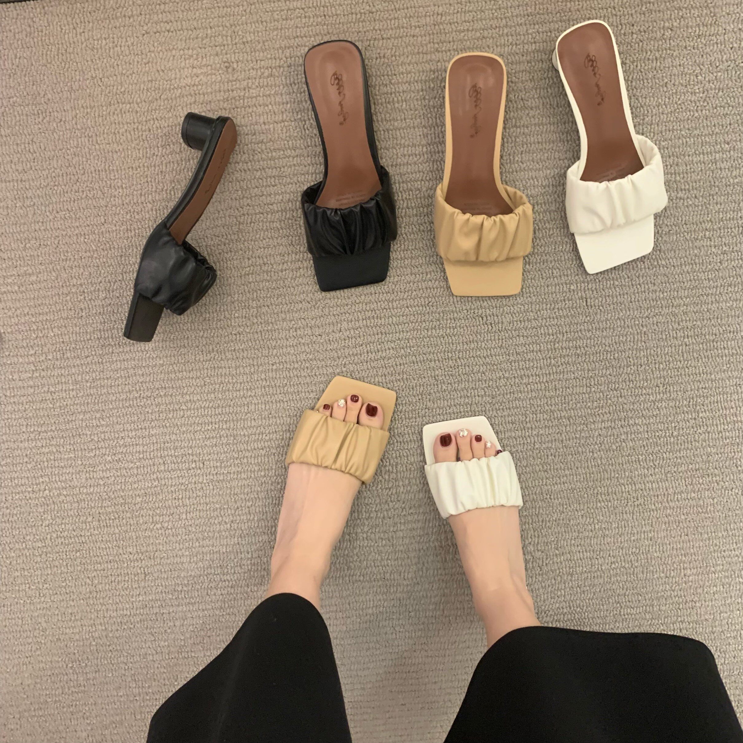 At a glance, it is very easy to wear~ITSK sandals and slippers women wear sandals with medium heels and thick heels in summer
