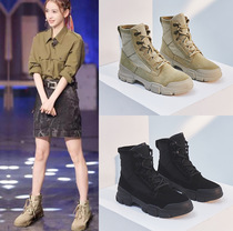 ITSK Martin Boots Woman Lace Genuine Leather Short Boots High Help Breathable Frosted Leather Desert Boots