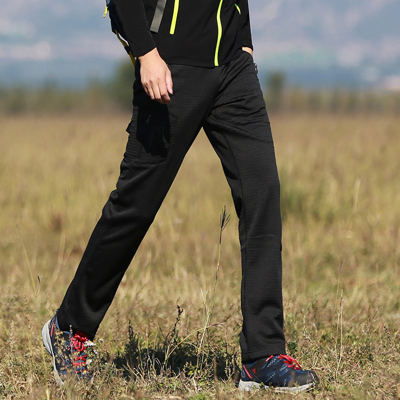 Exploration Base Outdoor Sports Pants Men Windproof Fleece Pants for Hiking Tight Waist Breathable Casual Long Pants Men