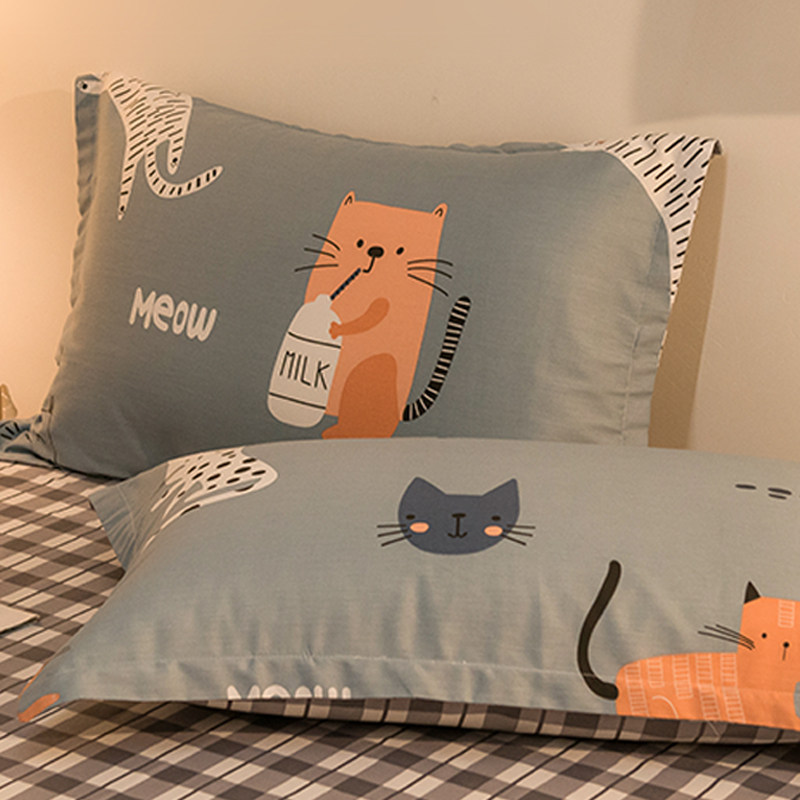 Art Royalty Pure Cotton Pillowcase Pair Loaded Single Student 48x74cm All-cotton Cartoon Pillow Headgear Double Pillow Core Sleeve