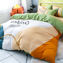 Thickened cotton four-piece set 100 cotton large Version 4 sets autumn and winter sheets quilt cover bedding three-piece set