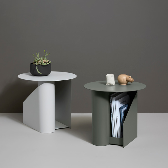 Danish light luxury sofa corner a few wrought iron small round table Nordic minimalist sideboard design sense living room small coffee table