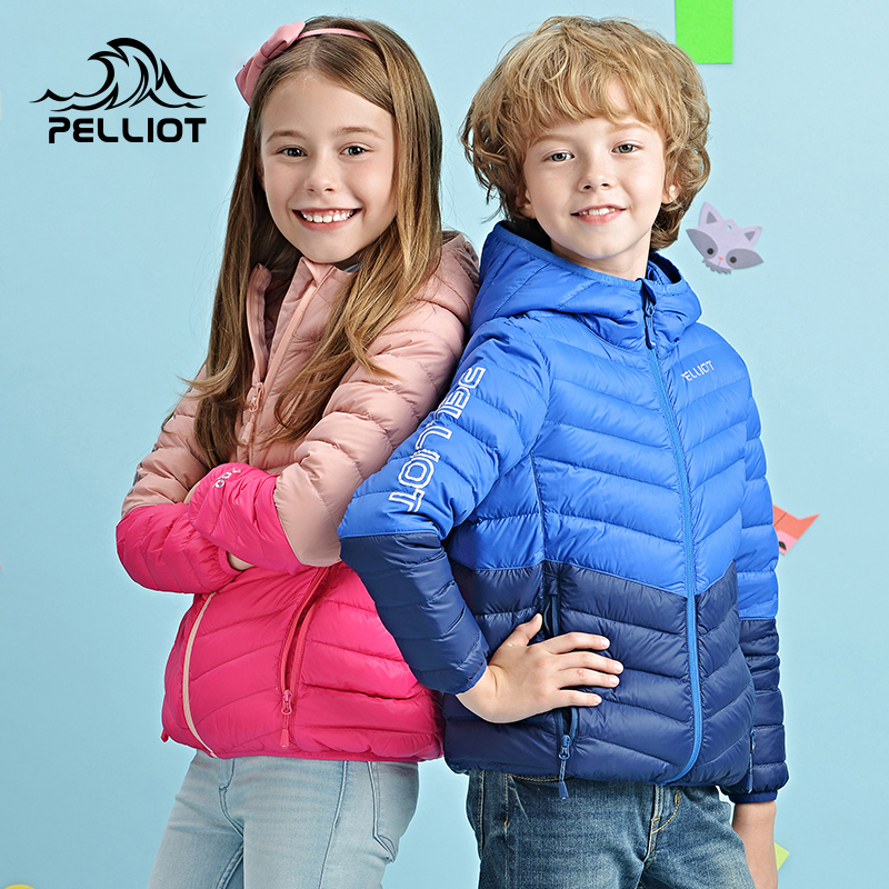 Burich and children light and thin down jacket with cap short winter new boy girl child CUHK anti-season jacket