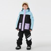 Childrens ski clothing suit for boys and girls in winter outdoor waterproof and warm thickened single board and double board childrens ski clothing and pants