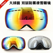 Adult mens and womens ski glasses double-layer anti-fog snow eye protection ski mirror large spherical snow mirror can card myopia