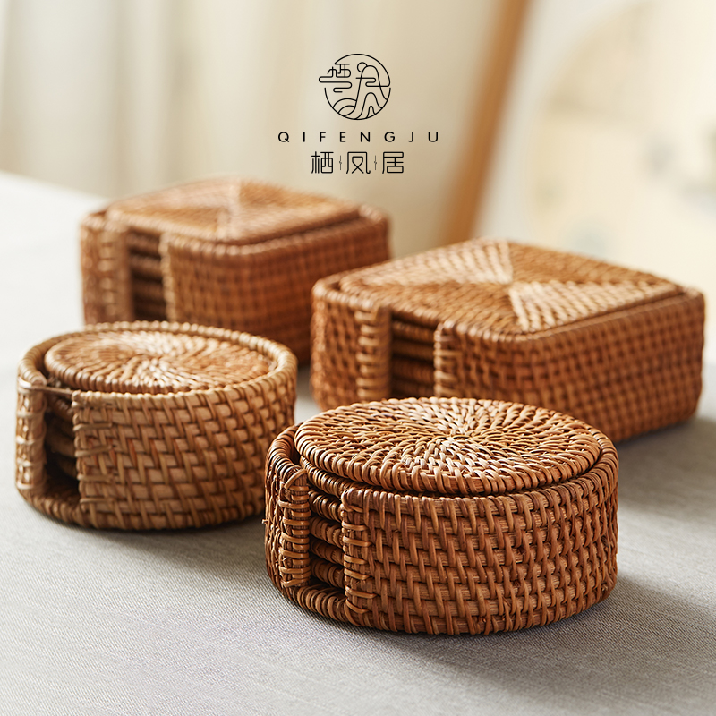 Shelter Anchovy Vietnam Qiuji Chetto Tea Mat Cup Cushion the Purple Sand Pot cushion tea tray Cushion Iron Jug Heat Insulation Cushion for Nourishing Pot