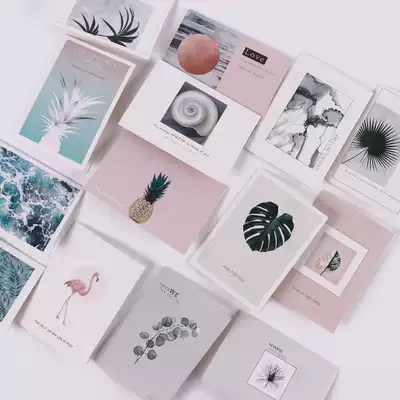 Birthday greeting card dry flower greeting card small card ins creative heart shaped square elevator folding blessing blank diy greeting card