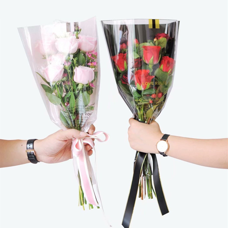 Valentine's Day Table White Multiple Bags Love Code Rose Bouquet Bags Fresh Flowers Gift Wrapping Paper Flower Shop Supplies Materials