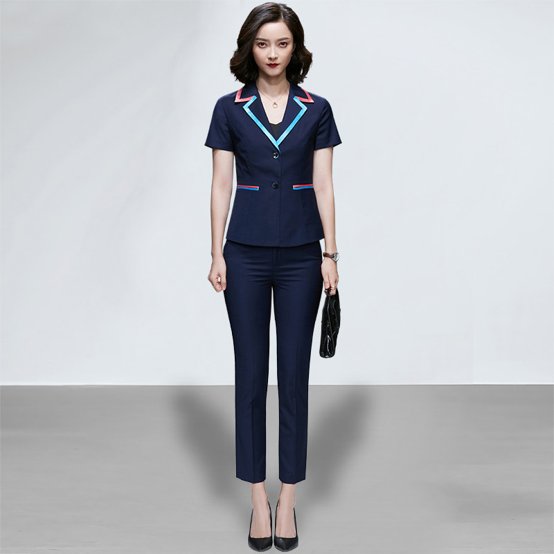High-end work clothes women's summer new temperament fashion short sleeves suit Western suit for women business working clothes suit pants