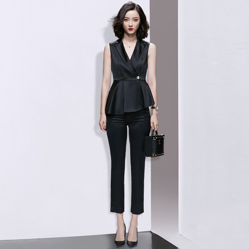Professional Temperament Goddess Van 2023 Summer New High-end Ol sleeveless Sleeves Commuter-Able Business Suit-Taobao