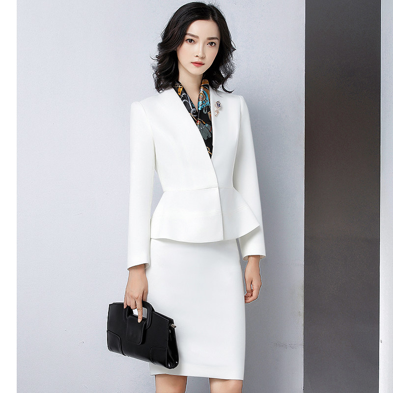 High-end professional suit women's new fashion temperament female president suit suit dress long overalls dress