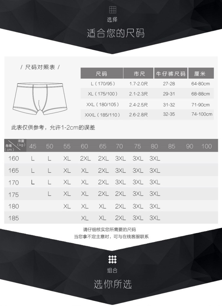 7 hộp quà tặng cotton nam đồ lót nam boxer cotton thanh niên thể thao kích thước lớn quần short thoáng khí quần sịp dây nam