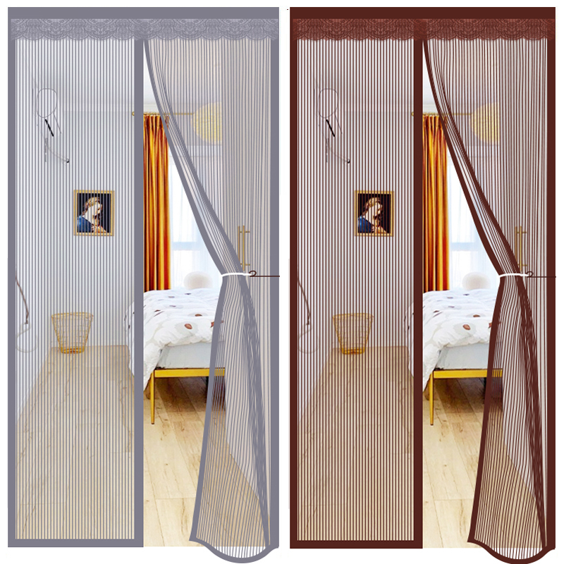 Mosquito-Proof Door Curtain with Full Magnetic Strip, Steel Mesh, Magic Tape, No Drilling Required, for Home Use in Summer, Rural Exterior Door, Entry Door Screen Curtain
