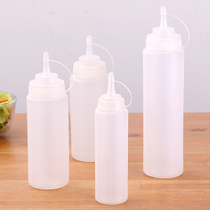 Plastic sauce bottle Salad squeeze sauce bottle mounted flower mouth squeeze bottle Jam ketchup kitchen oil-proof bottle