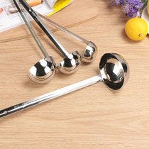 Stainless steel long handle spoon with hook Ounce spoon Metering spoon Pearl spoon Mixing spoon Milk tea coffee ounce spoon