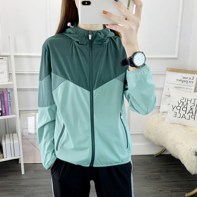 Sunscreen woman 2022 Summer light thin new anti-UV ice Breathable Cool Sensation Sports Morning Running Suit Jacket Man