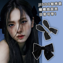 Korean net red with the same black bow hairpin bangs clip clip clip retro wild top clip hair hair ring headdress