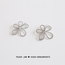 Yang Chaoyue with the same flower hair clip hair ornaments temperament radiation color rhinestone side clip Hair card ins net red bangs clip