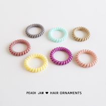 Japan and South Korea candy color telephone line hair circle base tie ponytail Rubber band Incognito hair rope Girl head rope Hair accessories headdress