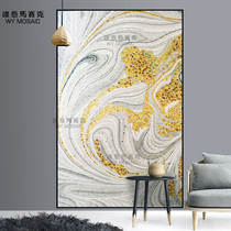 Nordic Modern Light Luxurious Wind Cut Mosaic Background Wall Genguan Golden Gradient Parquet Tile Puzzle Custom Painting