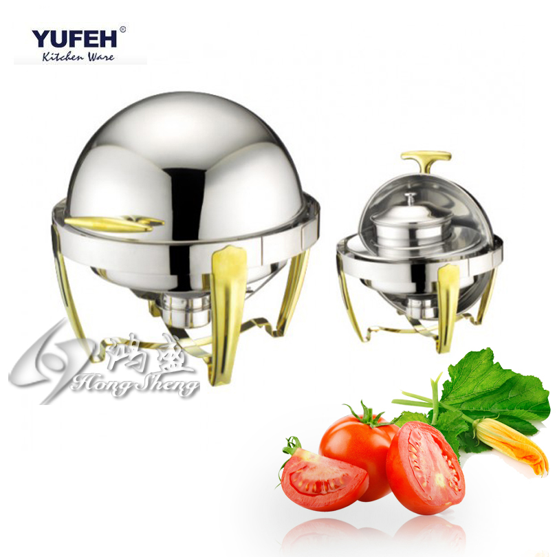 Brand YUFEH Buffet Barber Round Gold - Plated Stainless Steel Buffet Stove Boufei Furnace can be charged