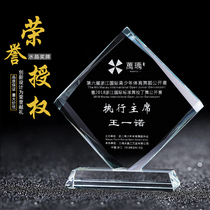 Crystal Trophy Crystal Honor Medal Custom Authorization Card Children Listing Wooden Medal Crystal Card Honor Memorial
