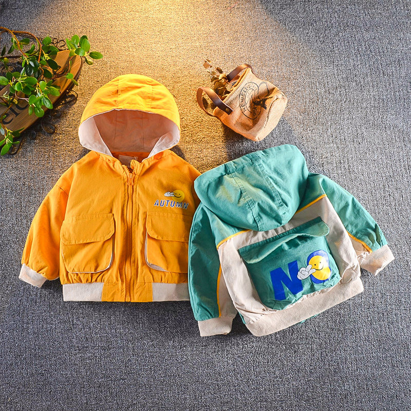 Boy's coat spring and autumn children's autumn 2019 new baby foreign air children windbreaker handsome hooded top tide