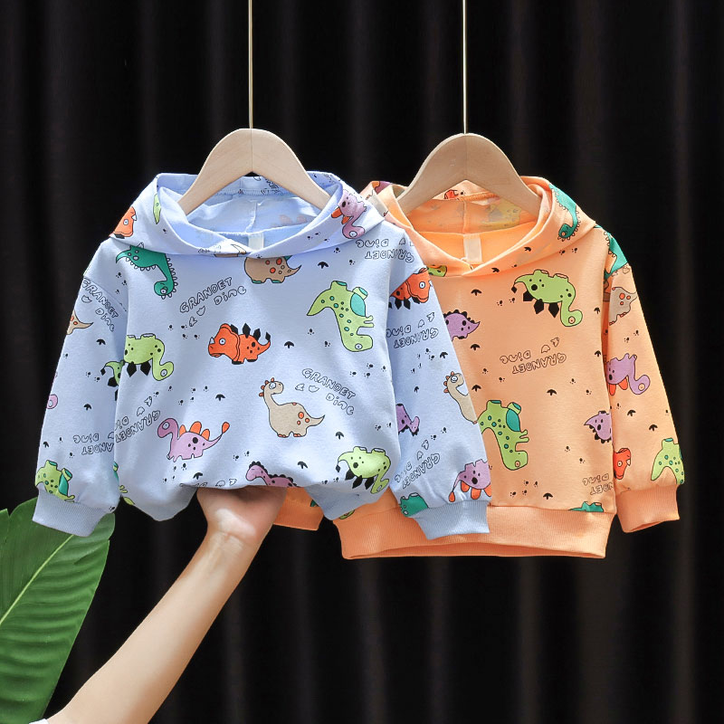Children's clothing Infant children's sweater Autumn boys Korean version hooded spring and autumn Western style top tide new baby base shirt