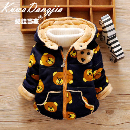 童装冬季新款男宝宝韩版棉衣0-1-2-3岁半加厚