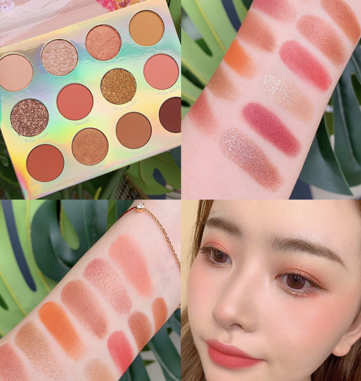 Spring and summer new Colorpop Kara bubble 12 color coral palette colorpop Eye shadow palette Sweet talk