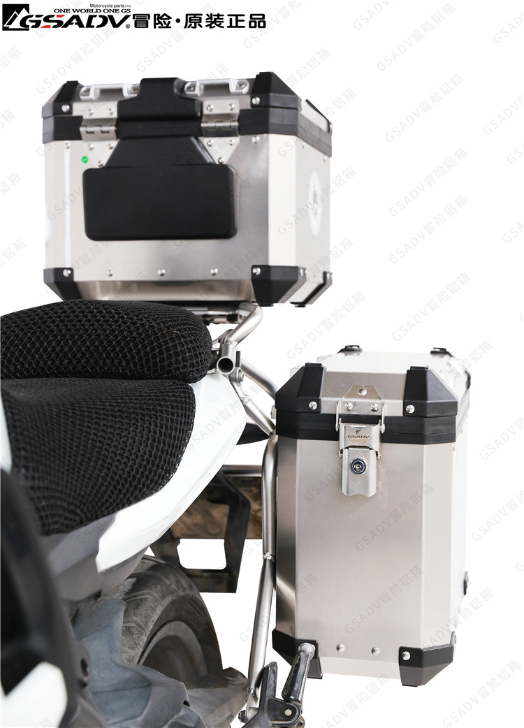 Phiên bản hành trình Huanglong 300 Lan Baolong BJ300 hợp kim nhôm ba hộp hộp phía sau hộp treo phụ kiện sửa đổi không phá hủy - Xe gắn máy phía sau hộp thùng chứa đồ xe máy