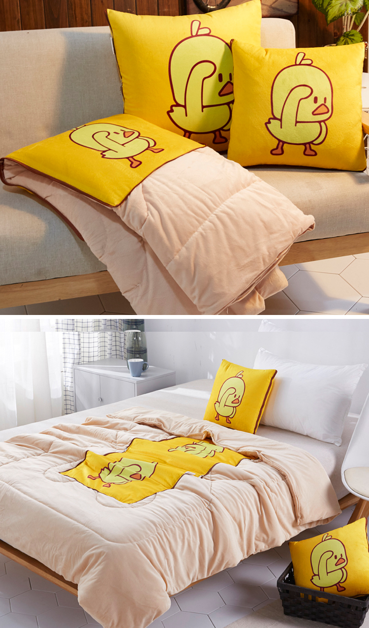 Xe dày ăn trưa gối chăn gấp đôi sử dụng đệm là sofa văn phòng đệm mùa đông san hô nhung gối tựa lưng trên giường