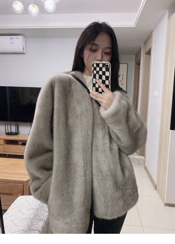 Artificial Fur Coat for Women 2024 Autumn and Winter New Style Imitation Mink Fur Loose Eco-Friendly Fashionable Fur Integrated Coat