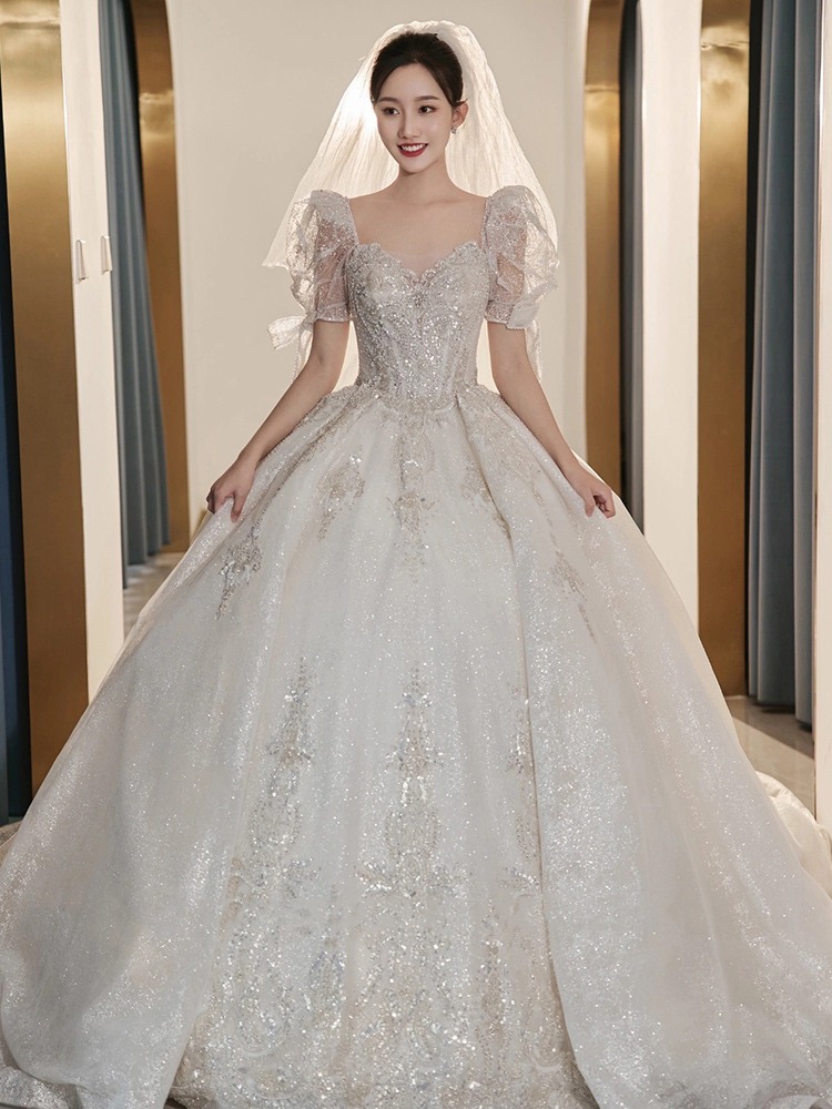 French Fighting Princess Wedding Get 2024 New Bride's Mainly Wedding Dress Out of High -end textured temperament Celebrity Wedding photos French Fighting Princess Wedding Get 2024 New Bride's Mainly Wedding Dress Out of High -end textured temperament Celebrity Wedding photos