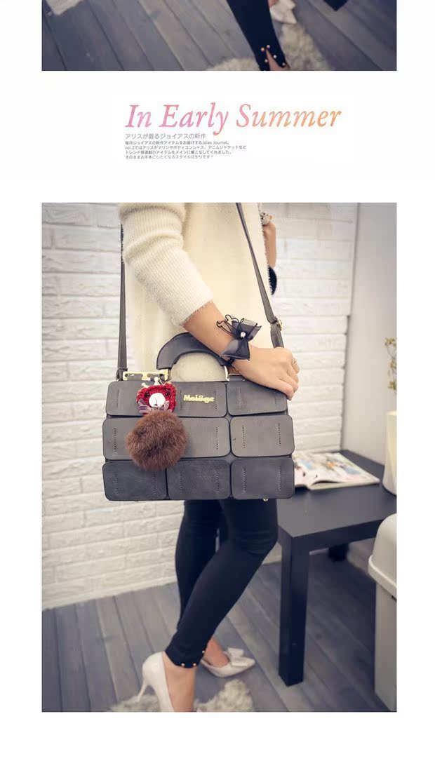 Túi xách nữ 2017 xuân hè mới túi xách nữ túi thủy triều vai may túi Boston túi bóng tóc xách tay Messenger túi túi gucci nữ