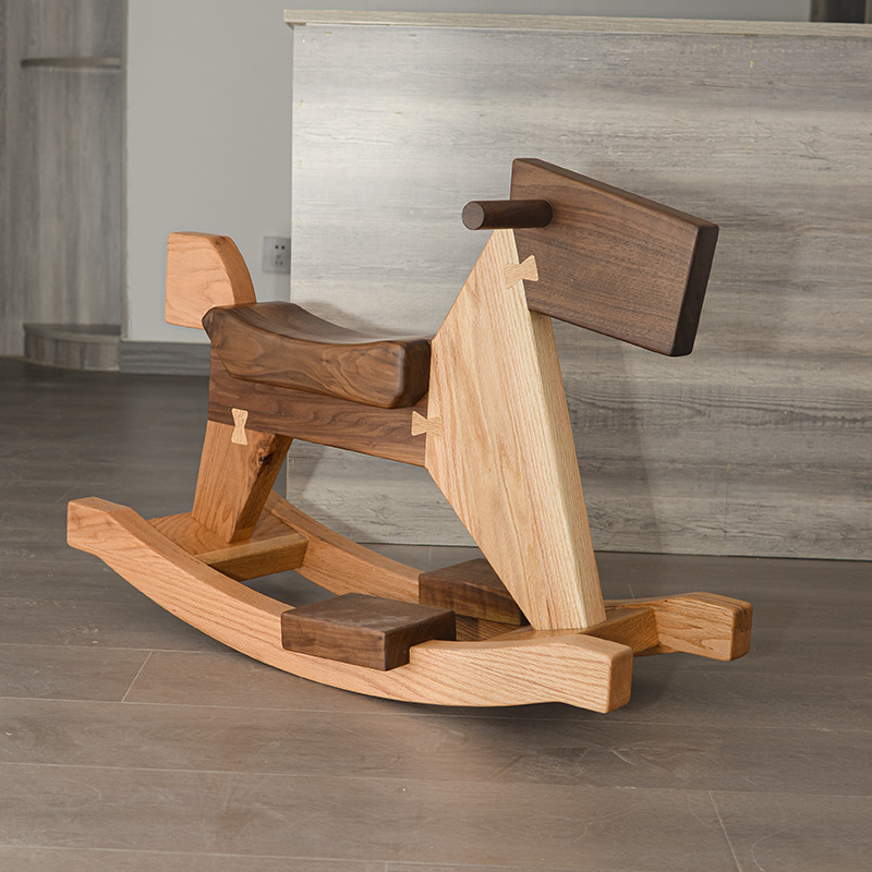 Solid wooden horse baby wooden wooden mahogany children adult baby neutral trojan toys for kindergarten