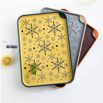 Creative household tray rectangular drain tray water cup tray Nordic simple tea tray with tea cups and dumpling tray