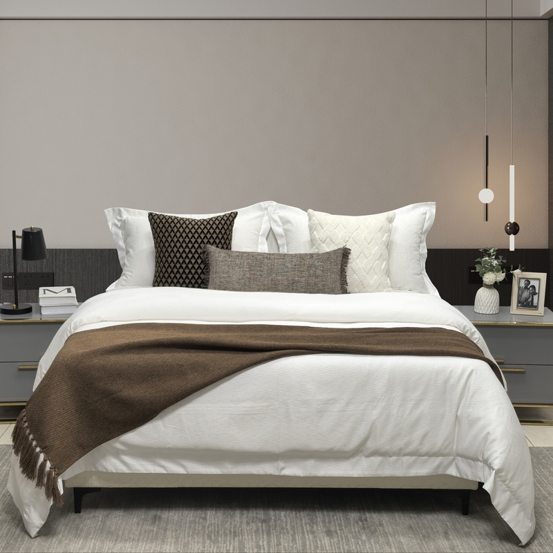 Exhibition Hall Model Room Furniture, Bedding, Cream Style, Wabi-Sabi Style, Mid-Century Style Soft Furnishings, Bedding