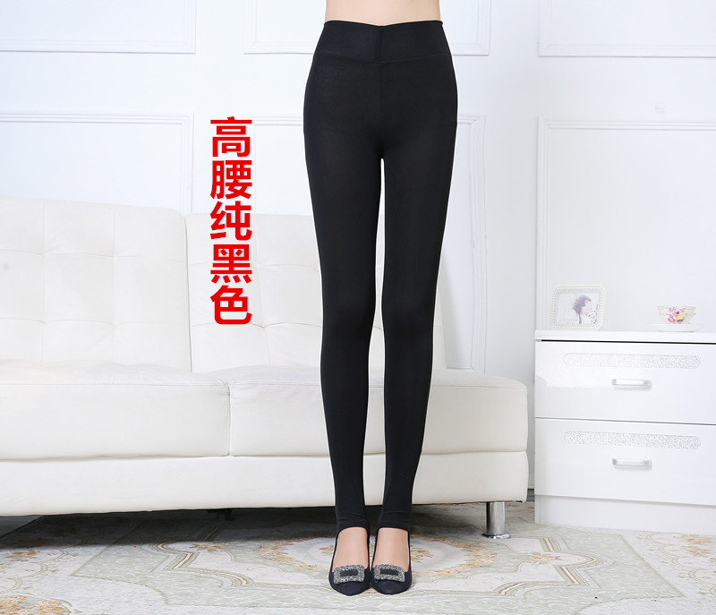 Mùa thu và mùa đông mỏng phần eo cao bụng đôi chống lưới sợi giả thịt và nhung dày quần legging cỡ lớn phụ nữ mặc quần ôm đen