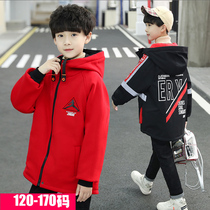 Boys autumn and double face wearing jacket 2021 Autumn winter CUHK Scout Two sides wearing blouses boy Chauuuuuuuuuuuuuuly