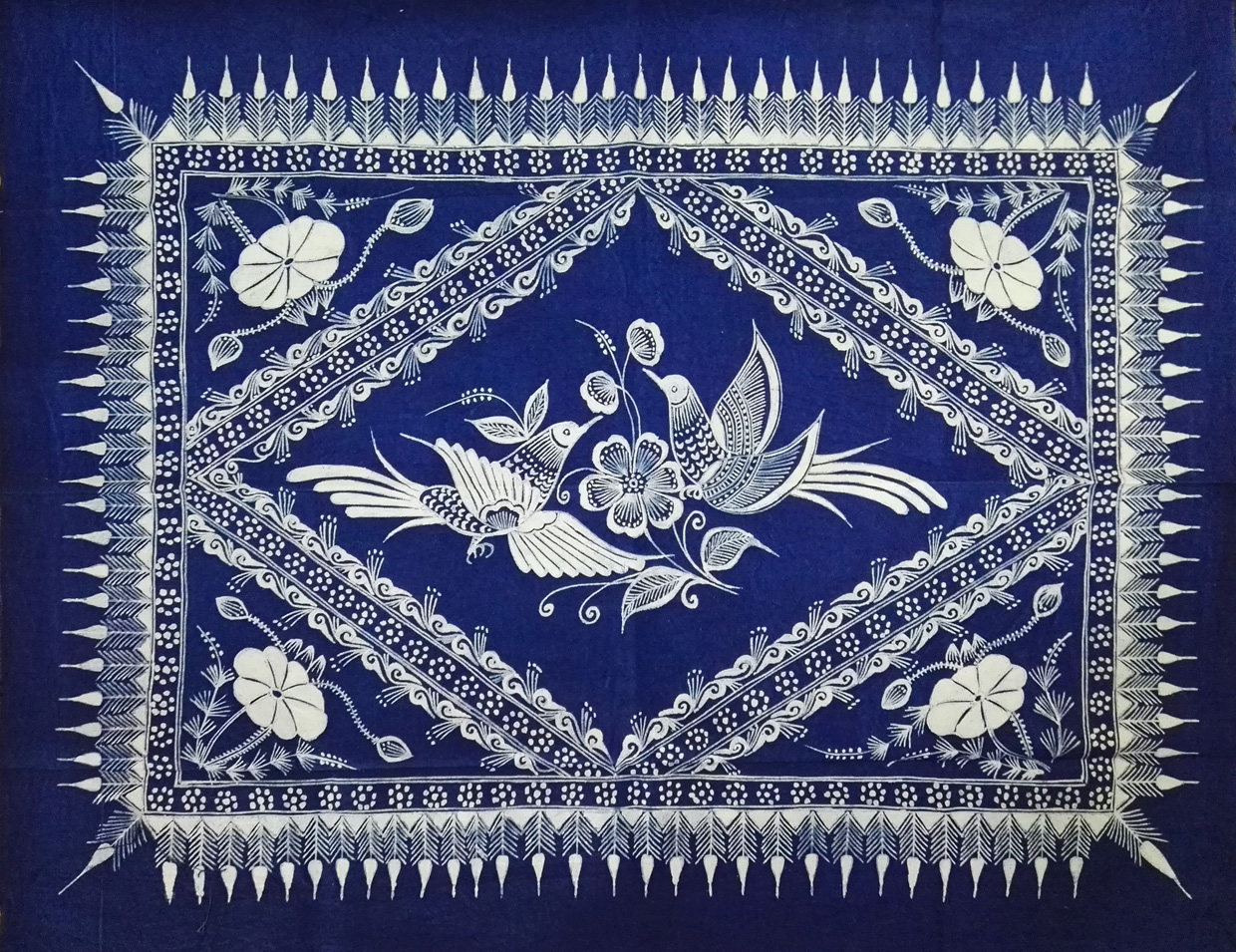 Batik cloth art tablecloth square towel ethnic hotel decoration batik curtain door curtain mural custom processing custom production