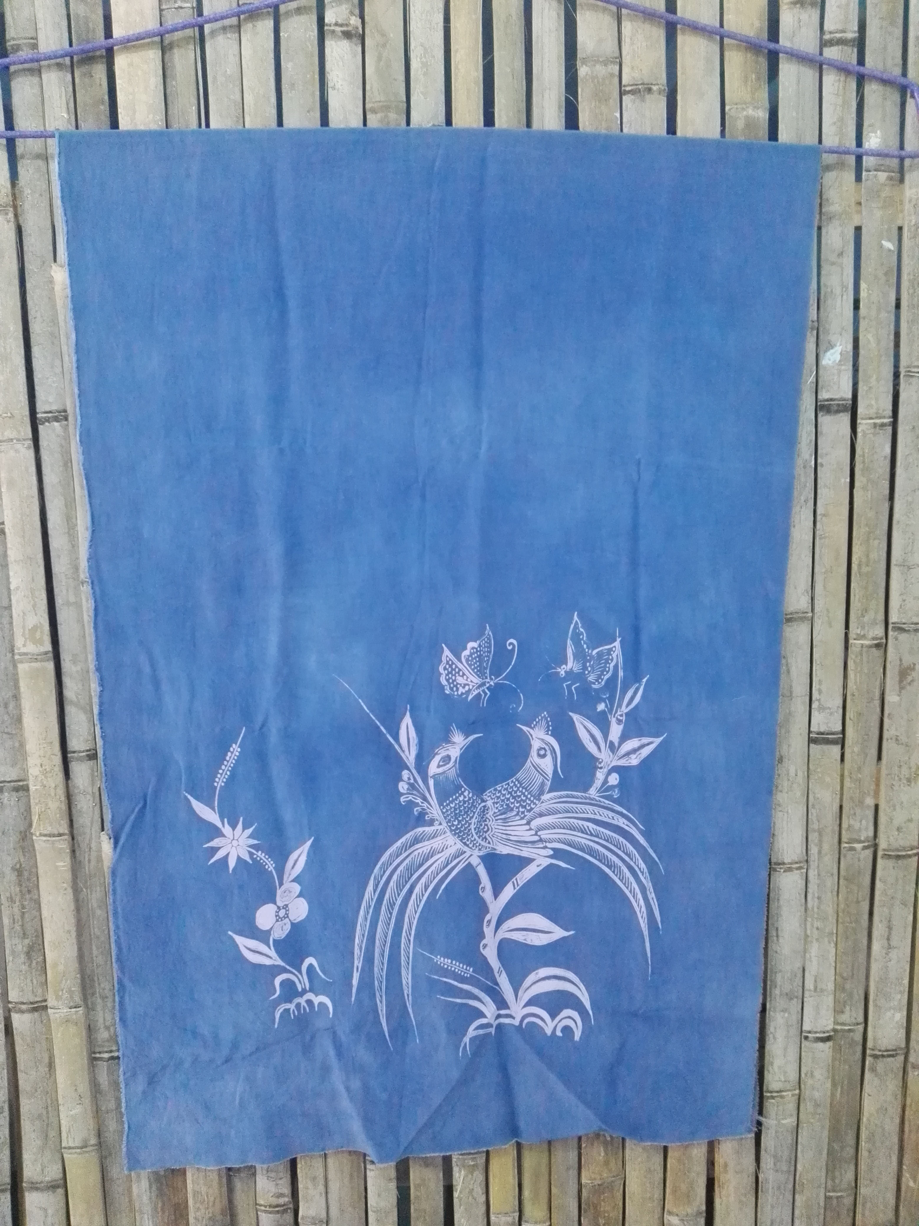 Handmade Batik scarf custom silk batik two-end drawing flower and bird pattern All kinds of batik pattern scarf custom