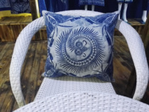Wax dyeing and holding pillow rests with pillow cushions set for processing Miao batik learning experience training pure plant dyeing and blue dyeing