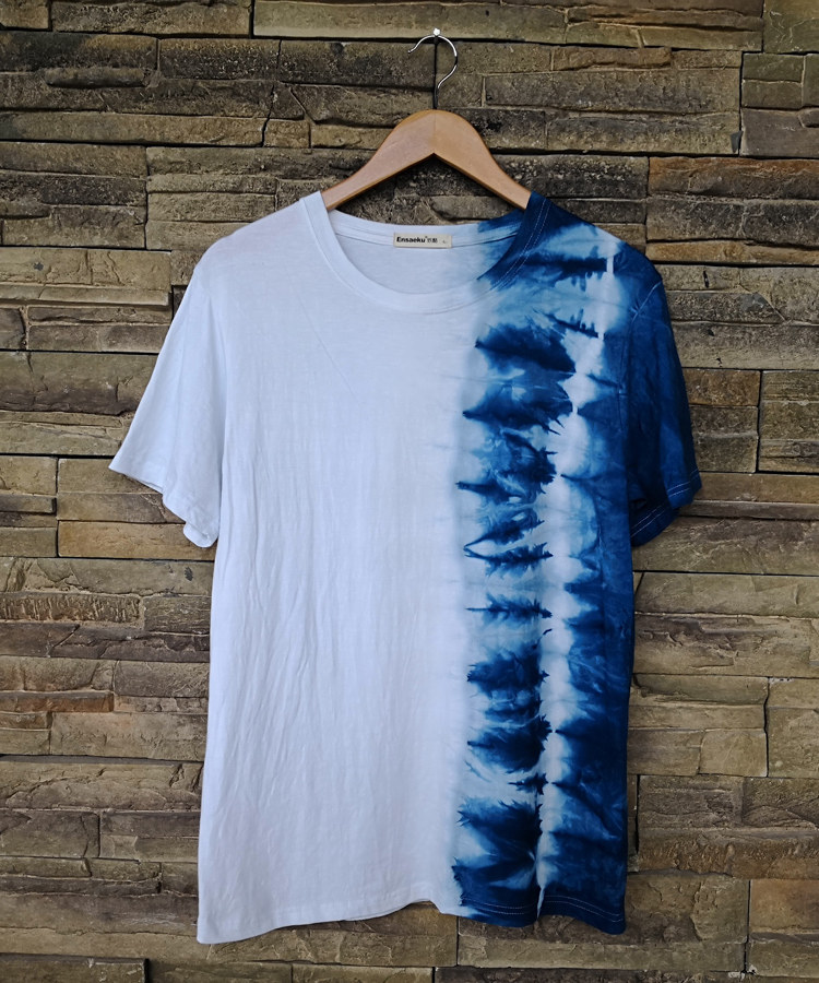 (Blue Indigo) Original Plant Blue Dye Indigo Batik Zdyeing T-shirt Customised Semi-blue 2 Private bookings